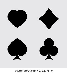 Play card's signs vector- icon on a grey background