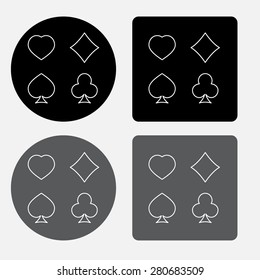 Play card's signs vector-icon 