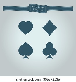  Play card's signs vector-icon 
