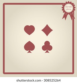 Play card's signs vector-icon