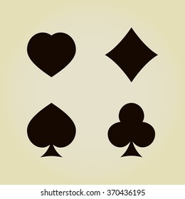 Play card's signs vector-icon 