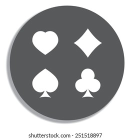 Play card's signs vector-icon on a grey background