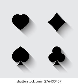Play card's signs vector-icon  on a grey background