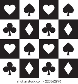 Play cards symbols vector seamless pattern