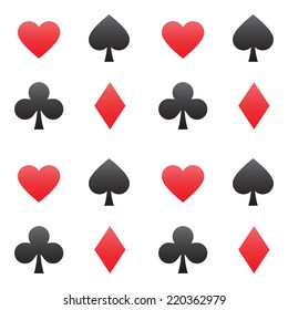 Play cards symbols vector seamless pattern