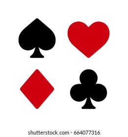 Play cards symbols vector set 