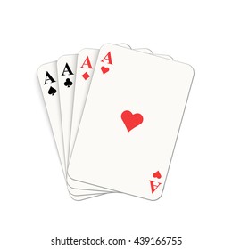 Play casino gambling. Winning poker hand. Isolated vector illustration on white background.