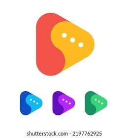 Play chat bubble modern logo design