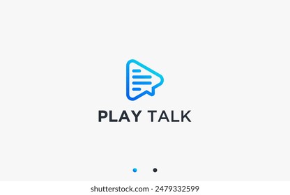 play chat logo design vector silhouette illustration