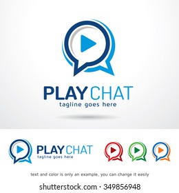 Play Chat Logo Template Design Vector