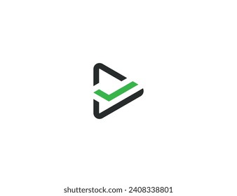 Botón de verificación Reproducir símbolo de símbolo de concepto símbolo de logotipo símbolo de elemento Diseño de elemento. Marcado, Movimiento, Video, Logotipo de medios. Plantilla de ilustración de vector