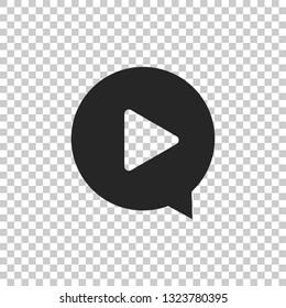 Play in circle icon isolated on transparent background. Flat design. Vector Illustration
