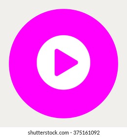 Play Circle navigation button.Vector illustration.