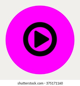 Play Circle navigation button.Vector illustration.