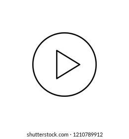 play circular button icon. Element of simple web icon. Thin line icon for website design and development, app development. Premium icon
