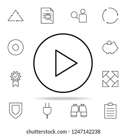 play circular button icon. Minimal Universal Theme icons universal set for web and mobile