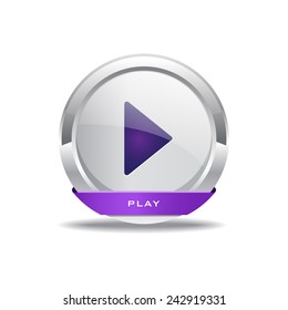 Play Circular Vector Purple Web Icon Button