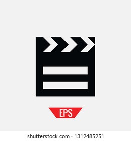 Play clapper vector icon for movie action and film shooting icon