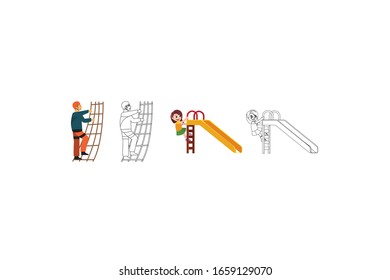 Reproducir conjunto de ilustraciones de vectores de actividad de escalado
