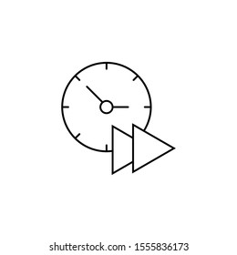 Play, clock, time icon. Simple line, outline vector of icons for ui and ux, website or mobile application