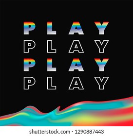 Play color gradients. Black poster game background.