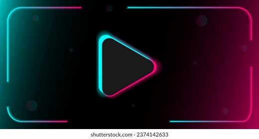 Play. Colored modern background in the style of the social network. Digital background. Stream cover. Social media concept. Vector illustration. EPS10