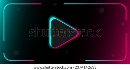 Play. Colored modern background in the style of the social network. Digital background. Stream cover. Social media concept. Vector illustration. EPS10