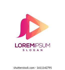 play colorful gradient logo design