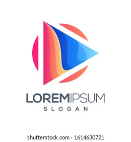 play colorful gradient logo design