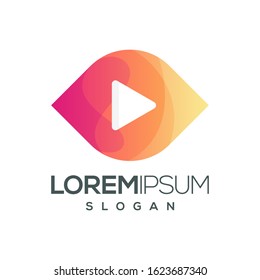 play colorful gradient logo design