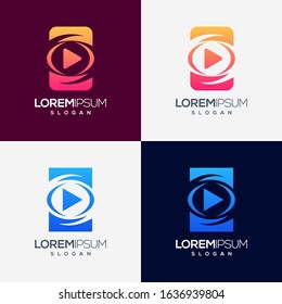 play colorful gradient logo design