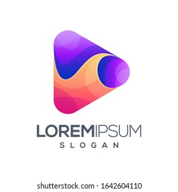play colorful gradient logo design