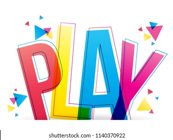 Play colorful word vector design 