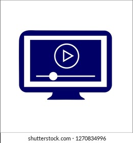 PLAY COMPUTER VECTOR ICON