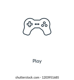 Play concept line icon. Linear Play concept outline symbol design. This simple element illustration can be used for web and mobile UI/UX.