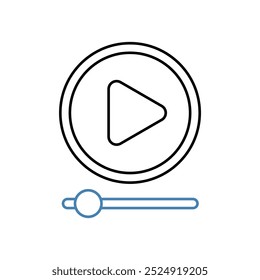 play concept line icon. Simple element illustration. play concept outline symbol design.