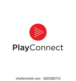 play connect logo vector modern simple design with white background