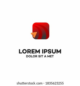 Play with cursor Symbol Logo template, Digital Play Logo template designs stock illustration