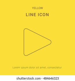 Play Cute yellow thin line icon / logo Design