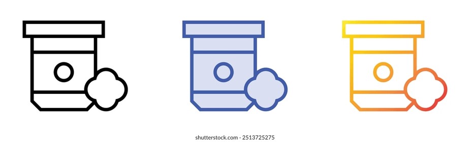 play dough icon. Linear, Blue Fill and Gradient Style Design Isolated On White Background