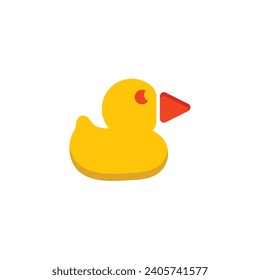 play duck button logo design vector.