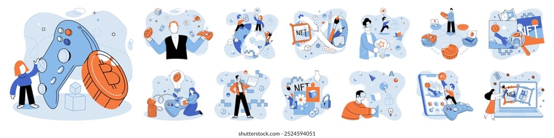 Juega para ganar Ilustración vectorial. Juega para ganar juegos y aprovecha el deseo humano innato de logro y recompensa, creando una experiencia de juego convincente Juega para ganar ecosistemas para fomentar el sentido de comunidad