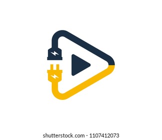 Play Electric Icon Logo Design Element