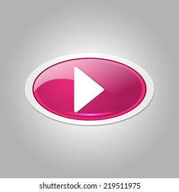 Play Elliptical Vector Pink Web Icon Button