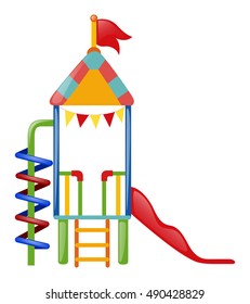 Play equipment on white