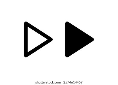 Play and Fast-Forward Icons in Black Vector.