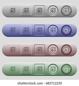 Play files icons on rounded horizontal menu bars in different colors and button styles