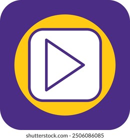 Play Filled Curve Vector Icon Design
