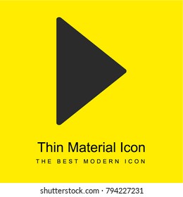 Play filled triangle button of right arrow bright yellow material minimal icon or logo design
