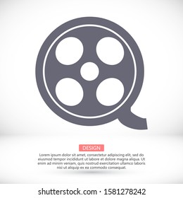 Play film button vector icon in trendy flat style isolated on grey background. vector icon  
